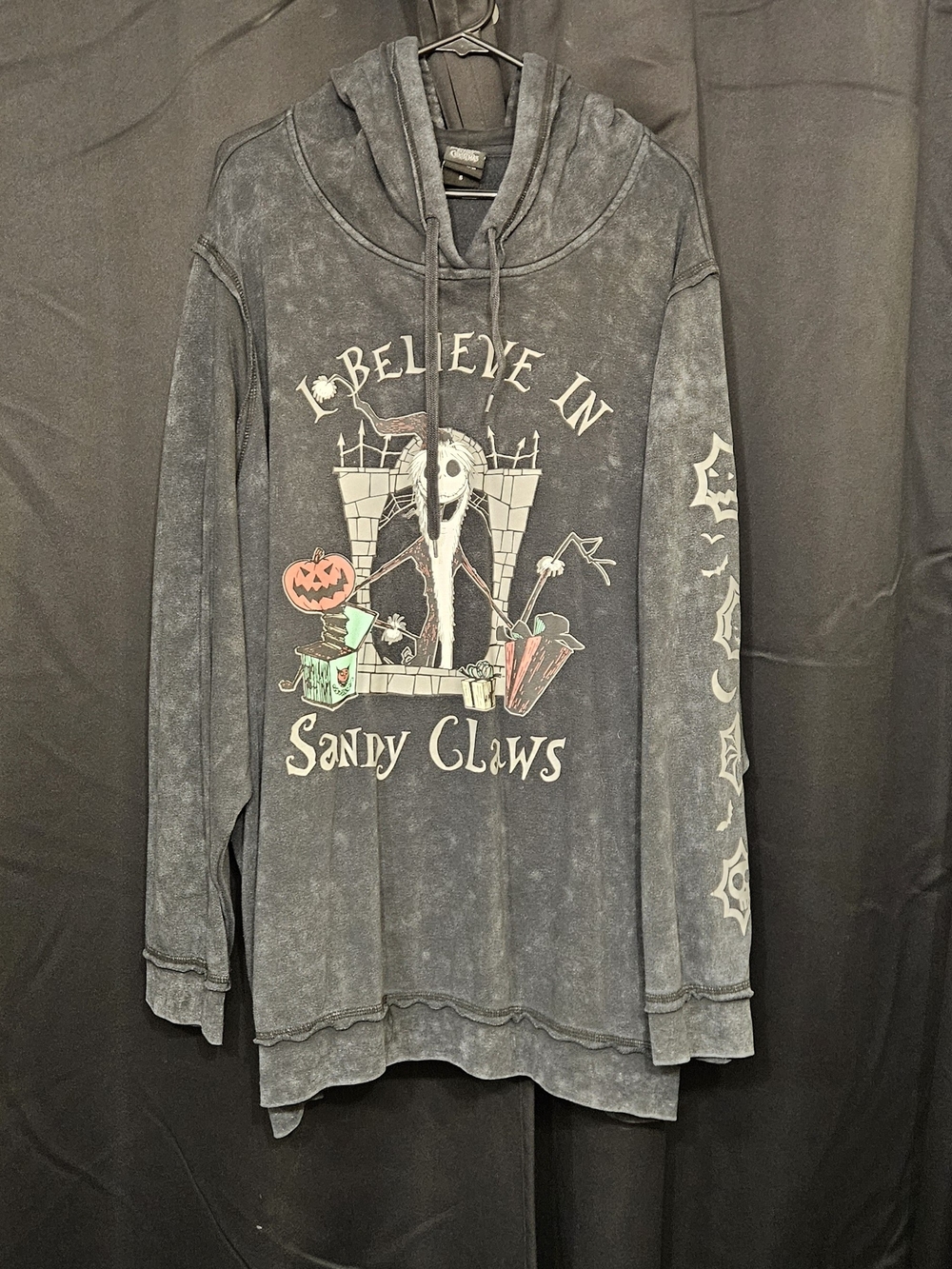 Disney The Nightmare Before Christmas Charcoal Gray Hoodie Size 6